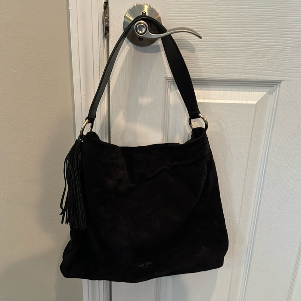 Jimmy Choo black suede bag